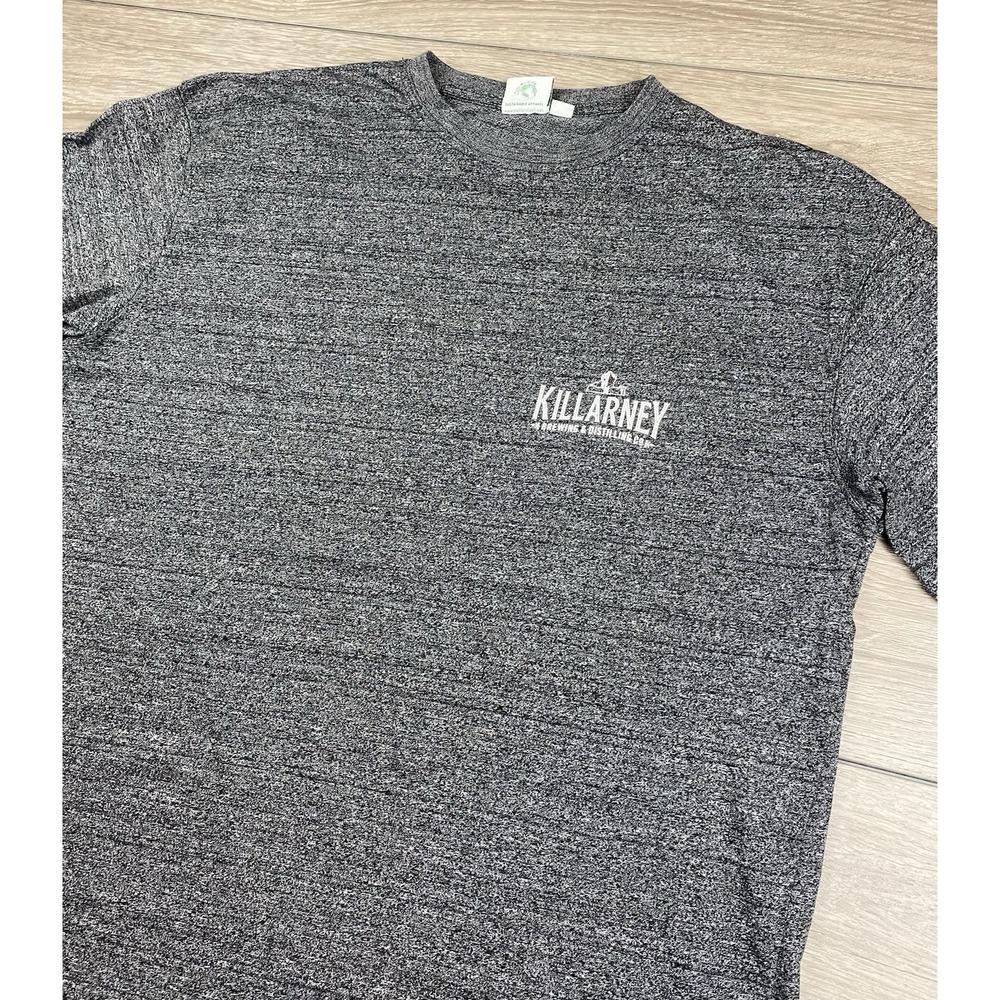 Killarney Men's Short Sleeve Brewing And Distilling Graphic Logo Shirt Grey Sz L